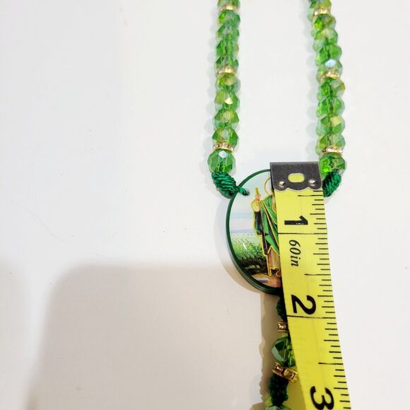 San Judas Tadeo Rosario Necklace crystal beads Rosary Saint Jude 10mm 2 sided - Picture 6 of 12
